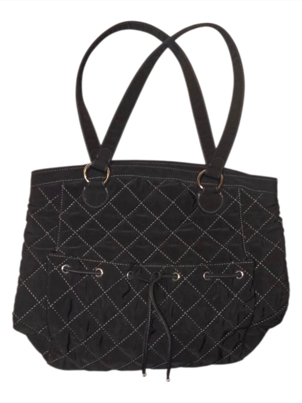 Vera Bradley Tote Quilted Black Floral Lining Grandma Core Crafty Ladies Classic